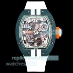 Swiss Clone Richard Mille RM029 Carbon Fiber Le Mans White Rubber Strap Limited Edition Watch 